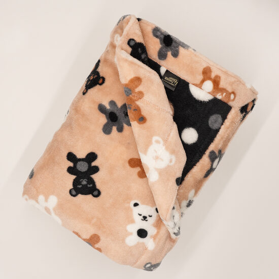 Flīsa pleds - Lāči uz lašrozā fona