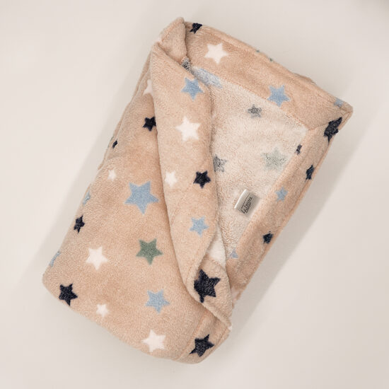 Flīsa pleds - Zvaigznes uz rozā fona