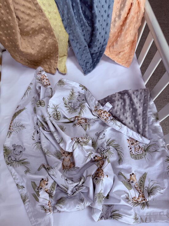 Minky fleece blanket - Safari animals