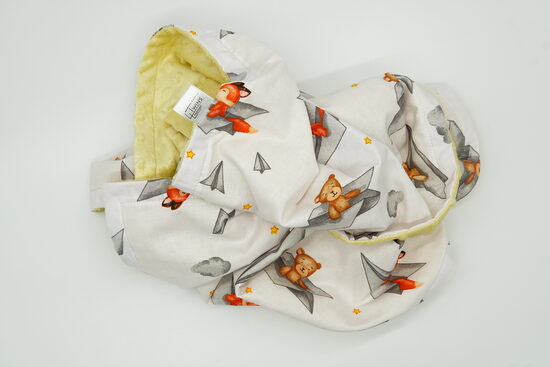 Minky fleece blanket - Paper airplanes