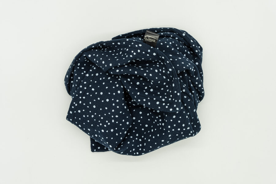 Muslin blanket - Navy with white dots