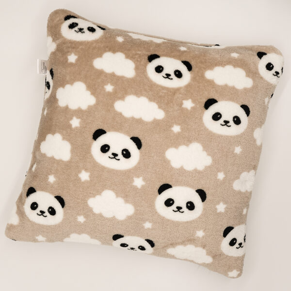 Pandas on a brown background