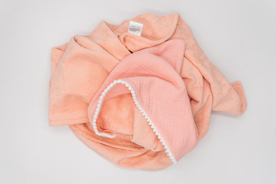 Hooded towel - Salmon pink