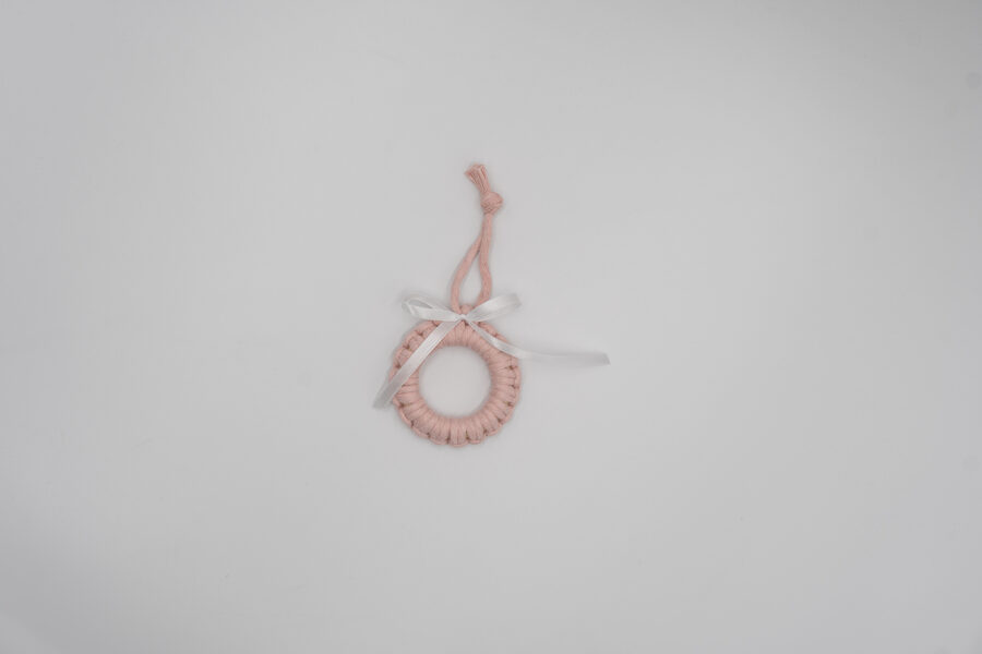 Macrame ornament - Ring of Patsel Pink color